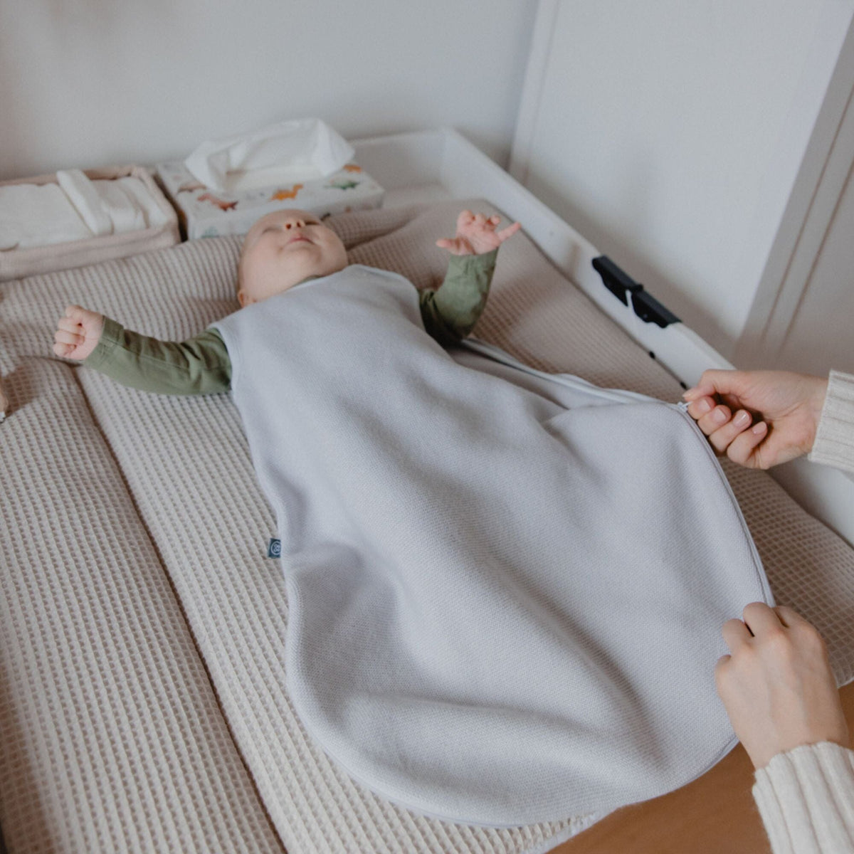 Babyschlafsack aus Merinowolle 1.0 TOG | Essential Grau
