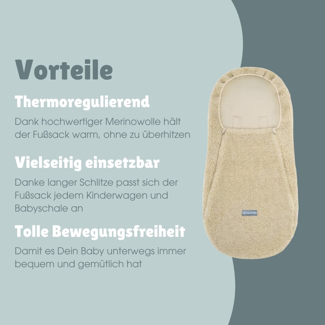 Fußsack aus Merinowolle | Essential Beige