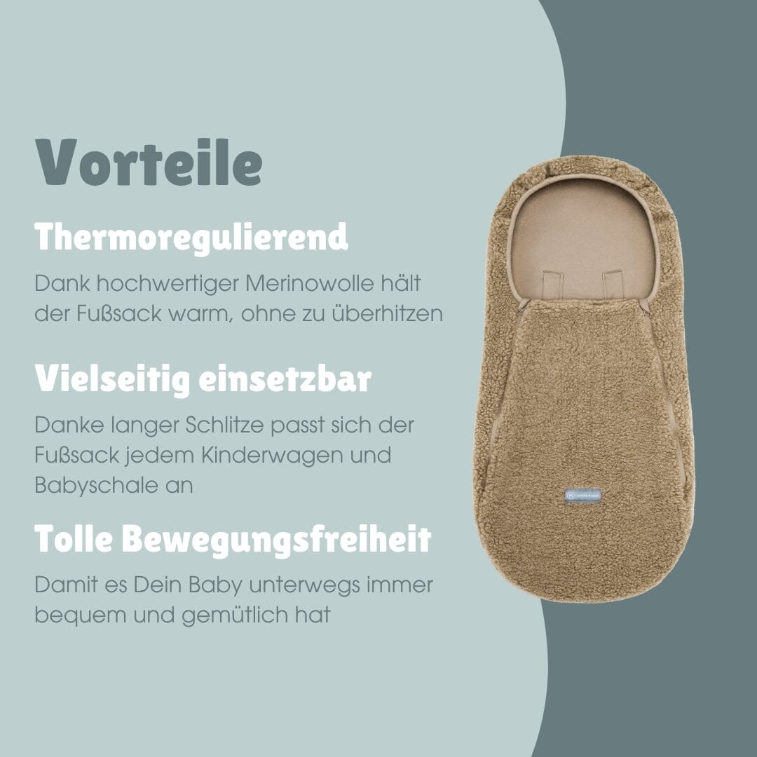 Fußsack aus Merinowolle | Essential Taupe